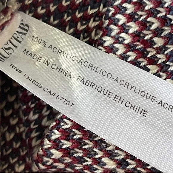 JUST FAB | Knit Dolman Sleeve Fringe Sweater Sz M - Picture 8 of 8